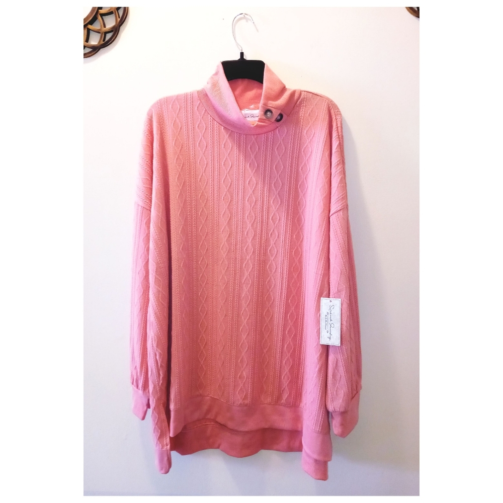 French Laundry High Low‎ Sweater Pink Cowl Neck Sweater